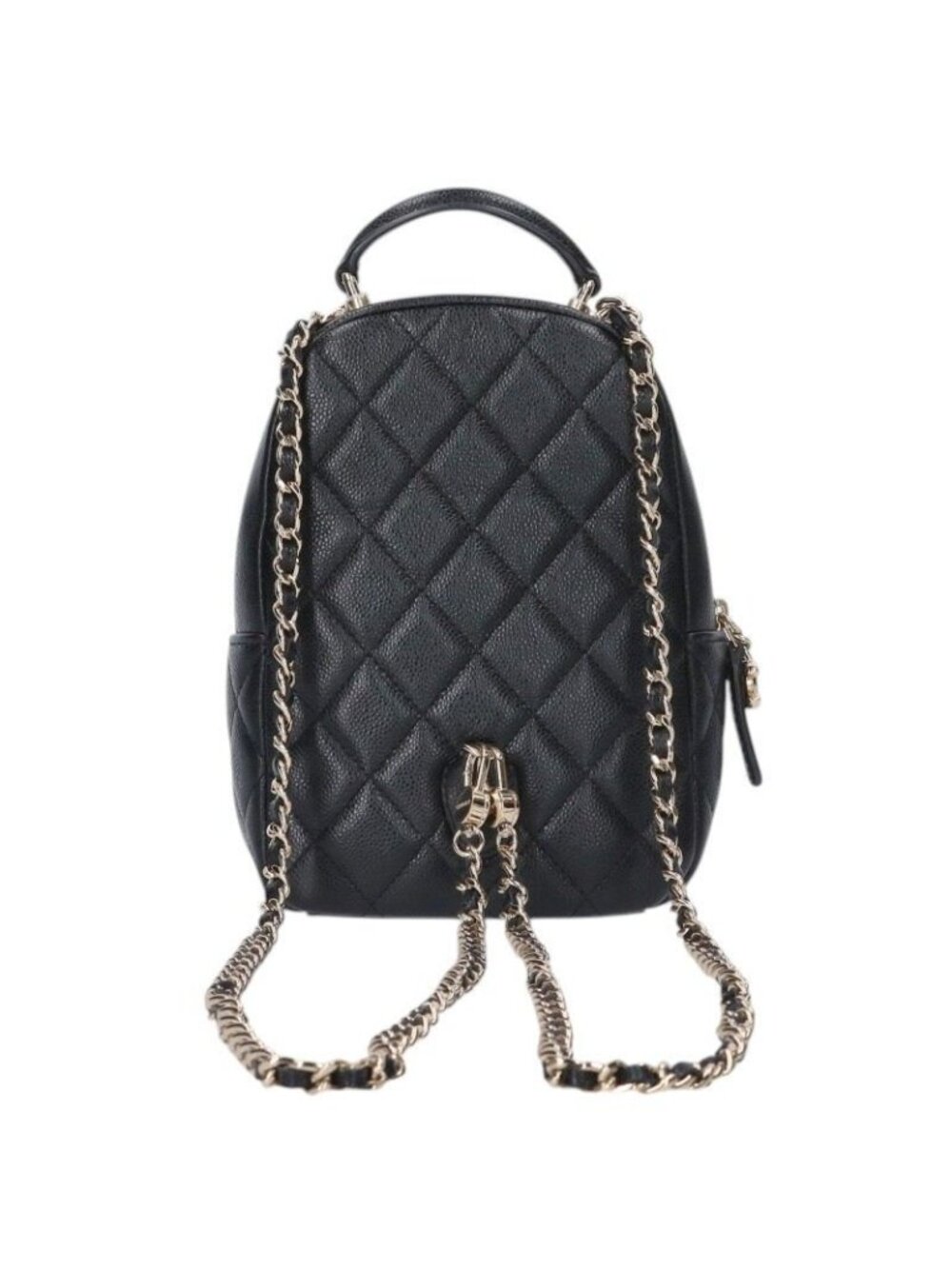 Chanel Quilted CC Logo Caviar Leather 2-Way Mini Backpack - Picture 2 of 5